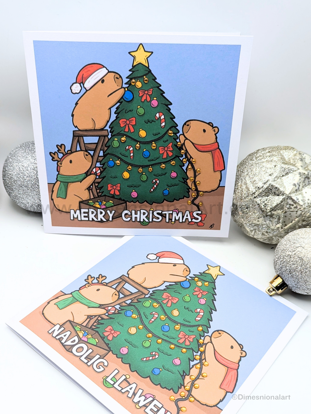 Capybara Merry Christmas Card