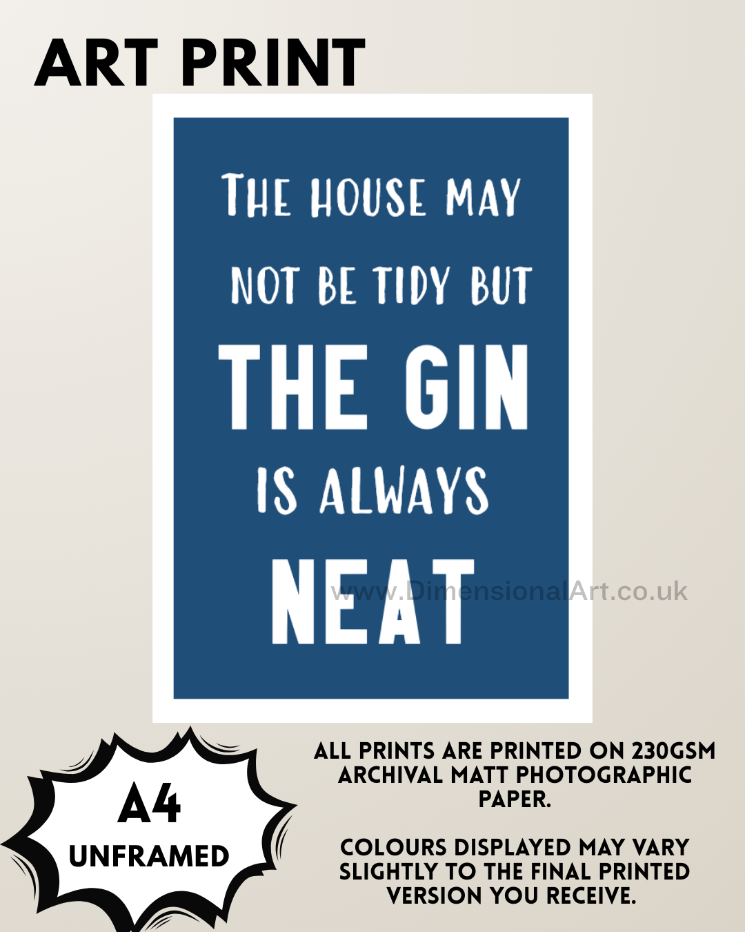 The Gin A4 Print
