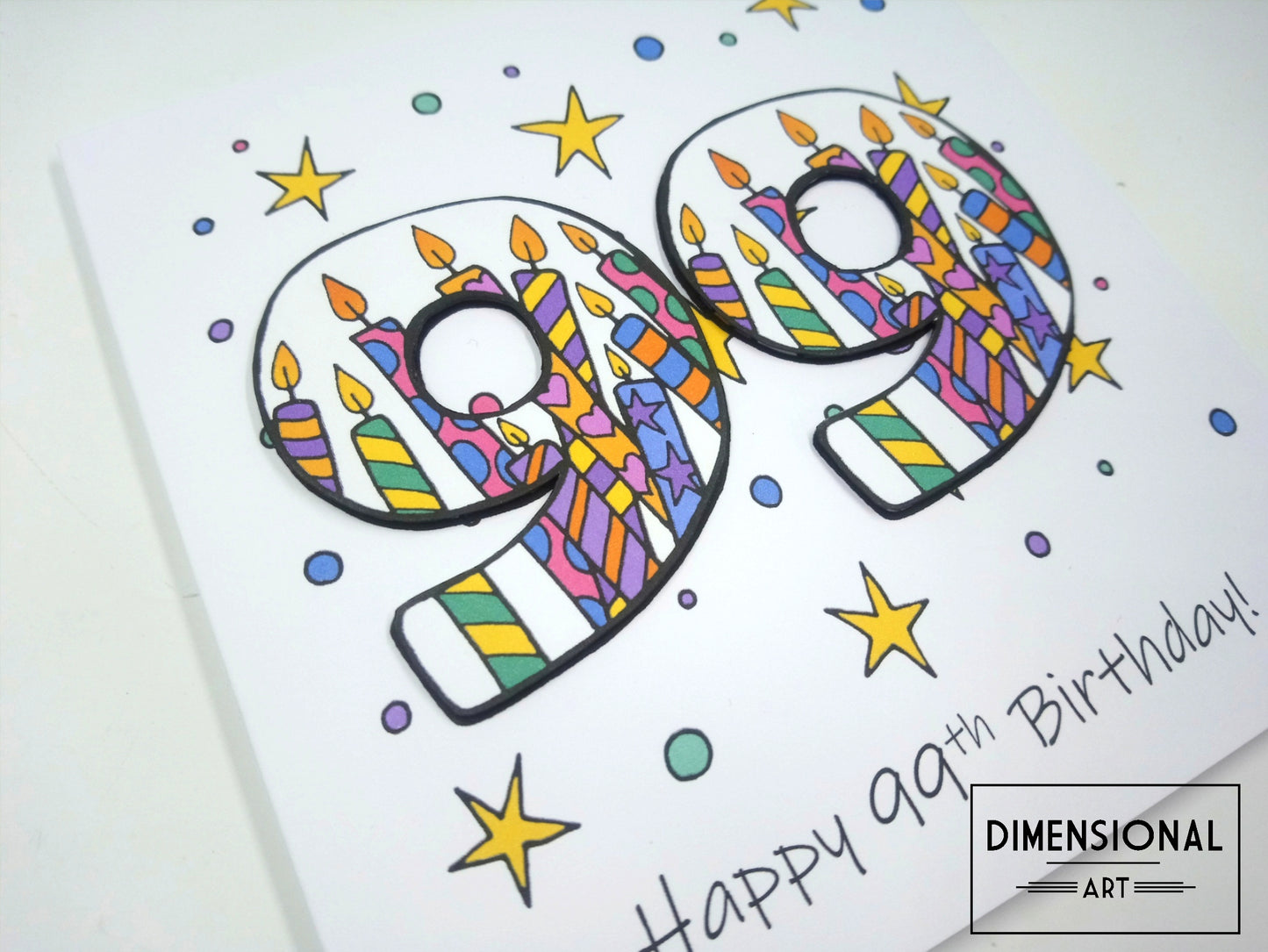 99th Number Candles Birthday Card
