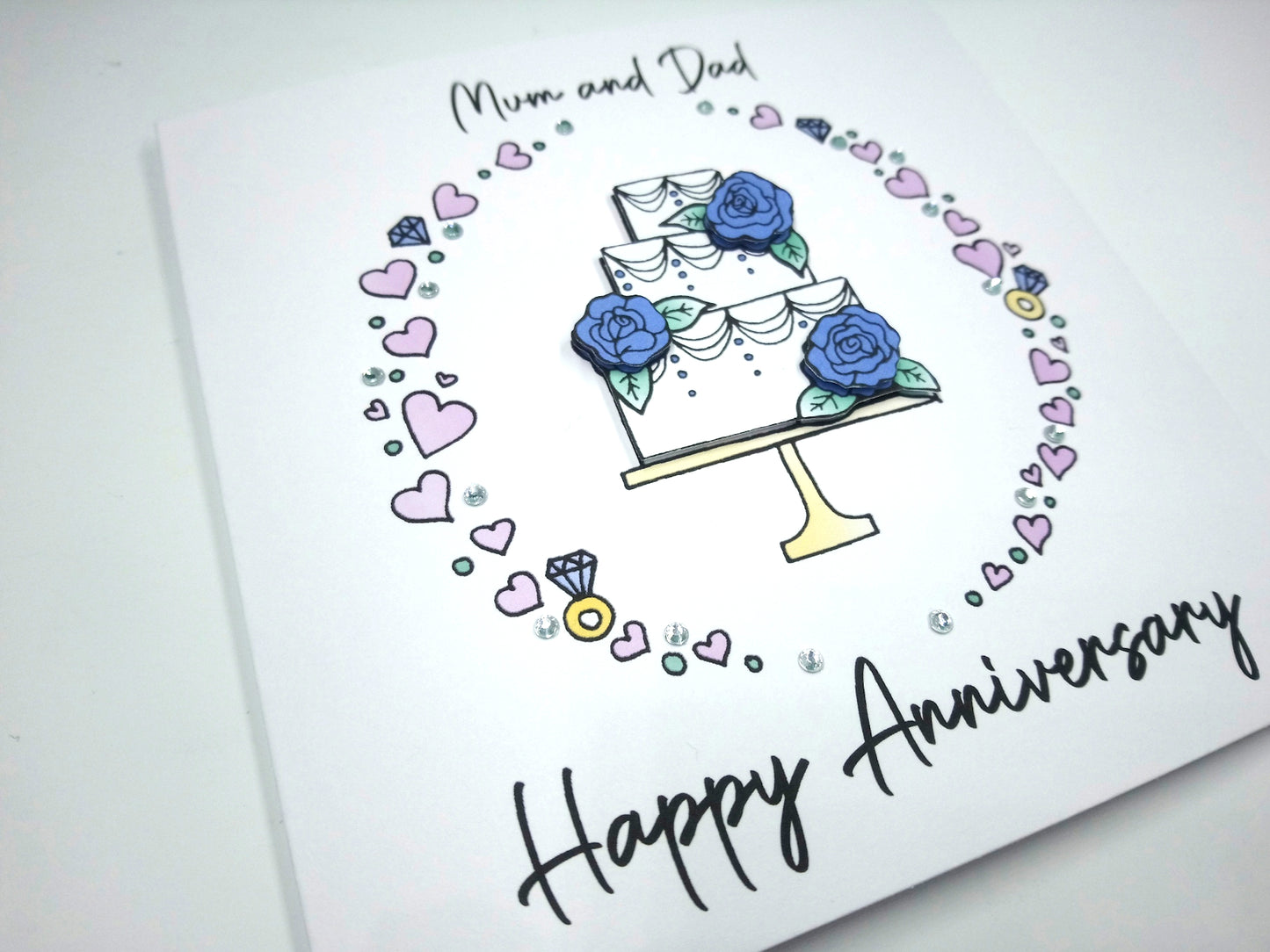 PERSONALED Wedding Anniversary Card - Blue