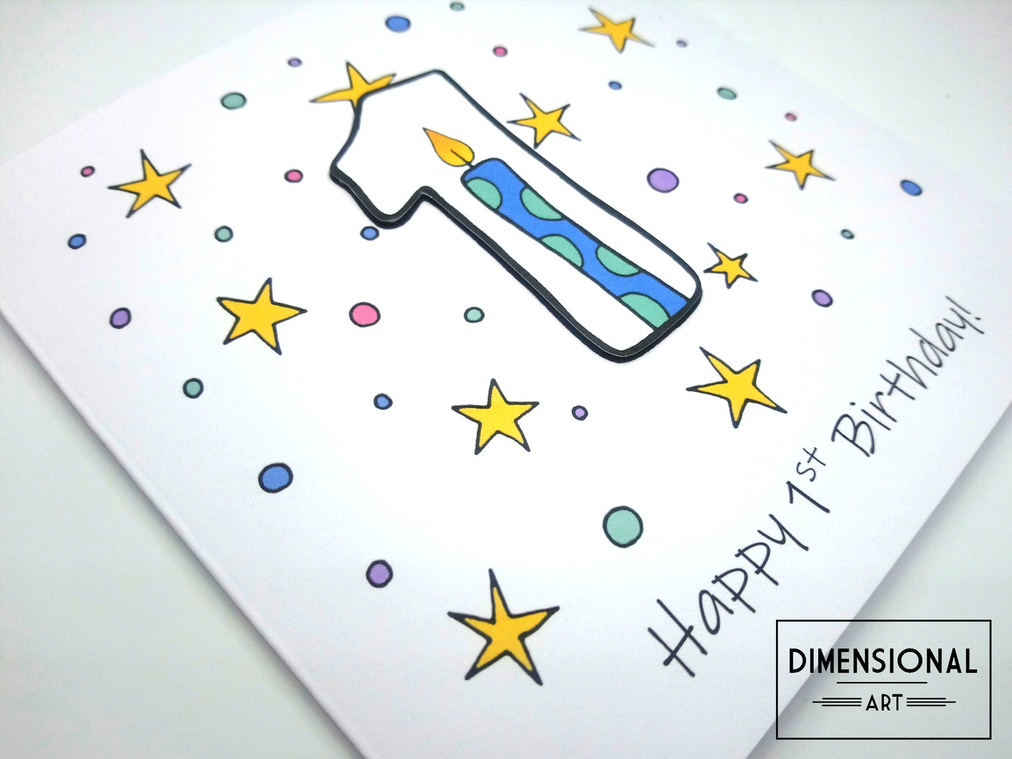 1st Number Candles Birthday Card