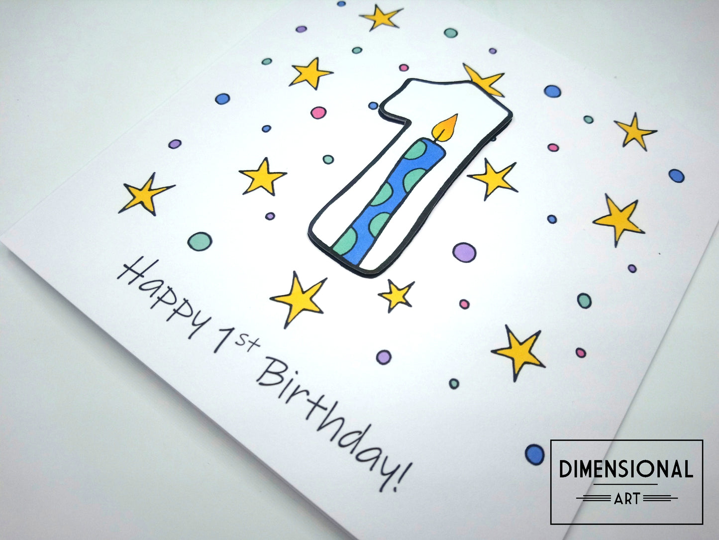 1st Number Candles Birthday Card