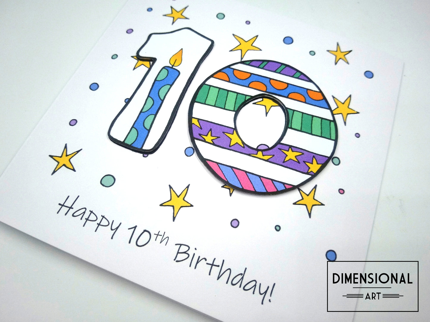 10th Number Candles Birthday Card