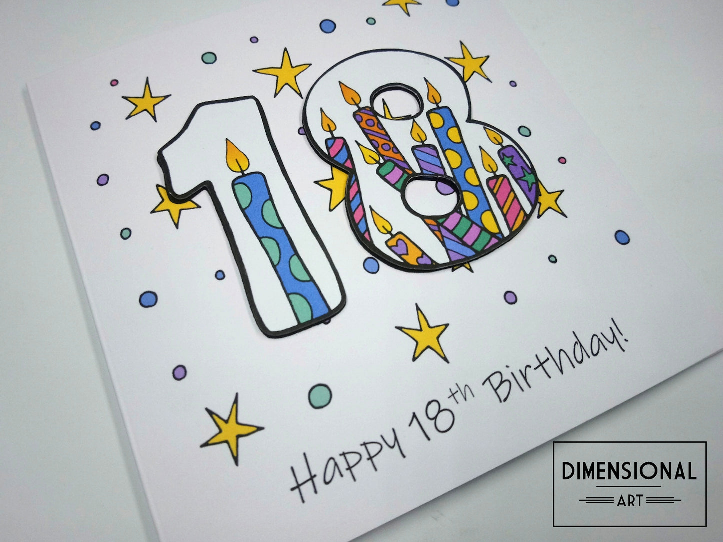 18th Number Candles Birthday Card