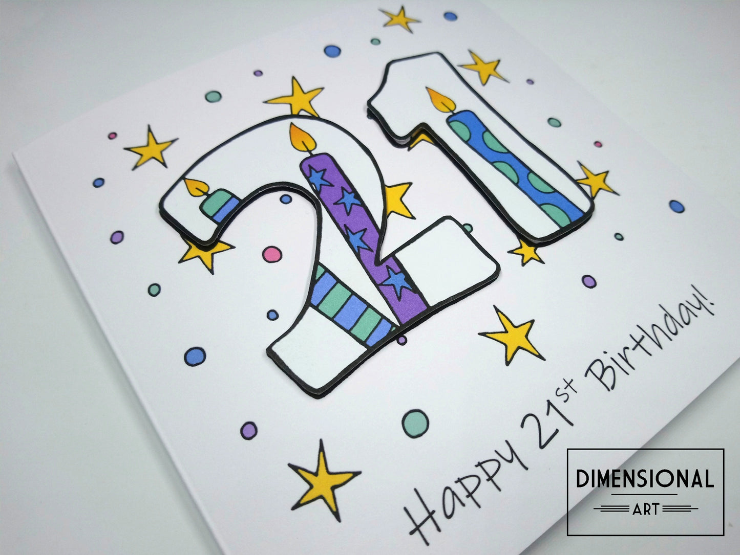 21st Number Candles Birthday Card