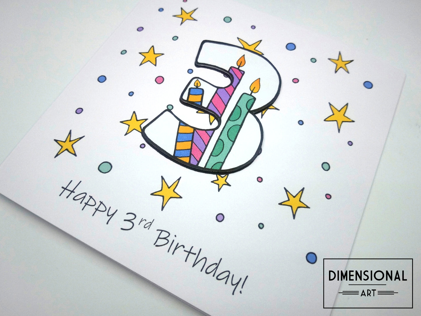 3rd Number Candles Birthday Card