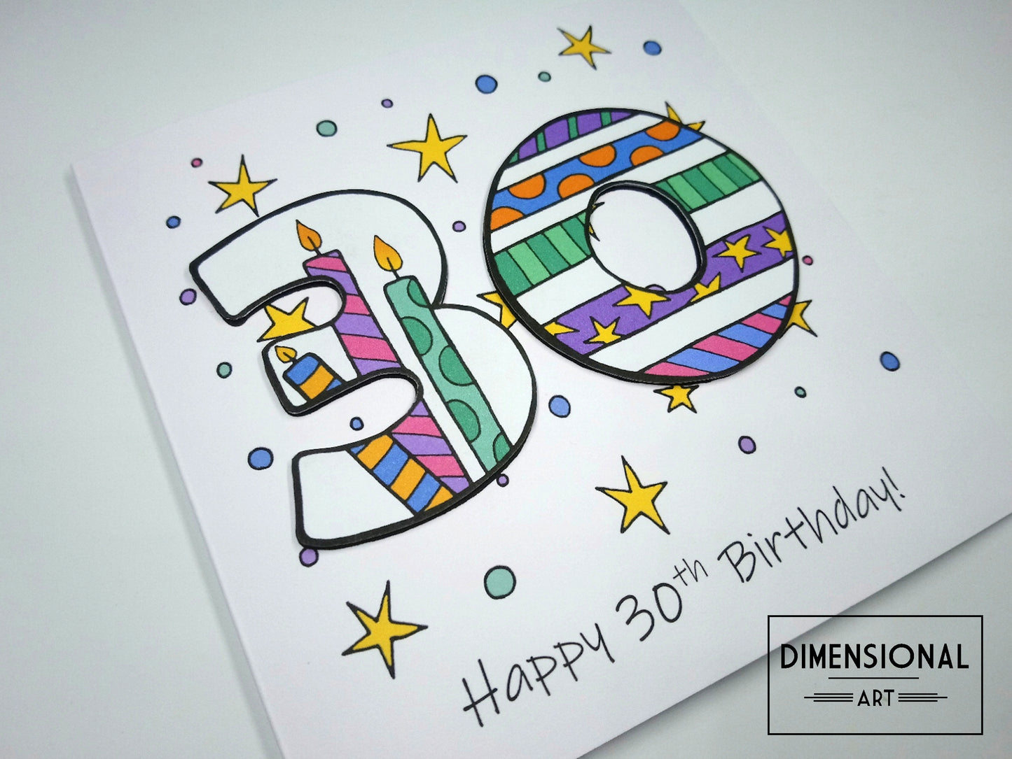 30th Number Candles Birthday Card