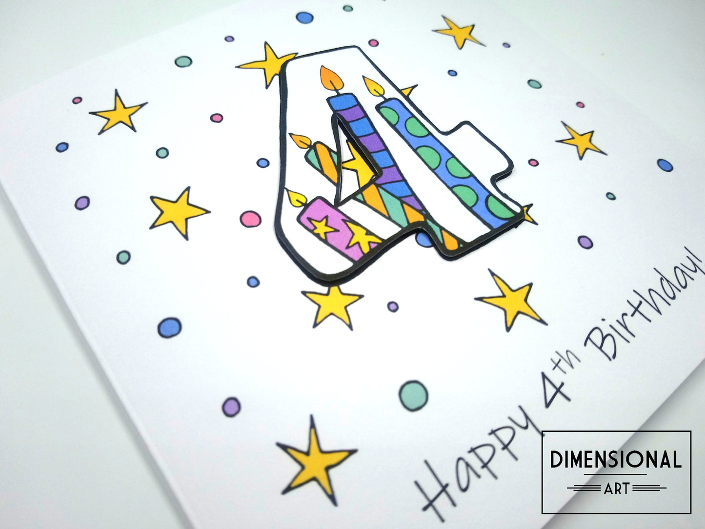 4th Number Candles Birthday Card