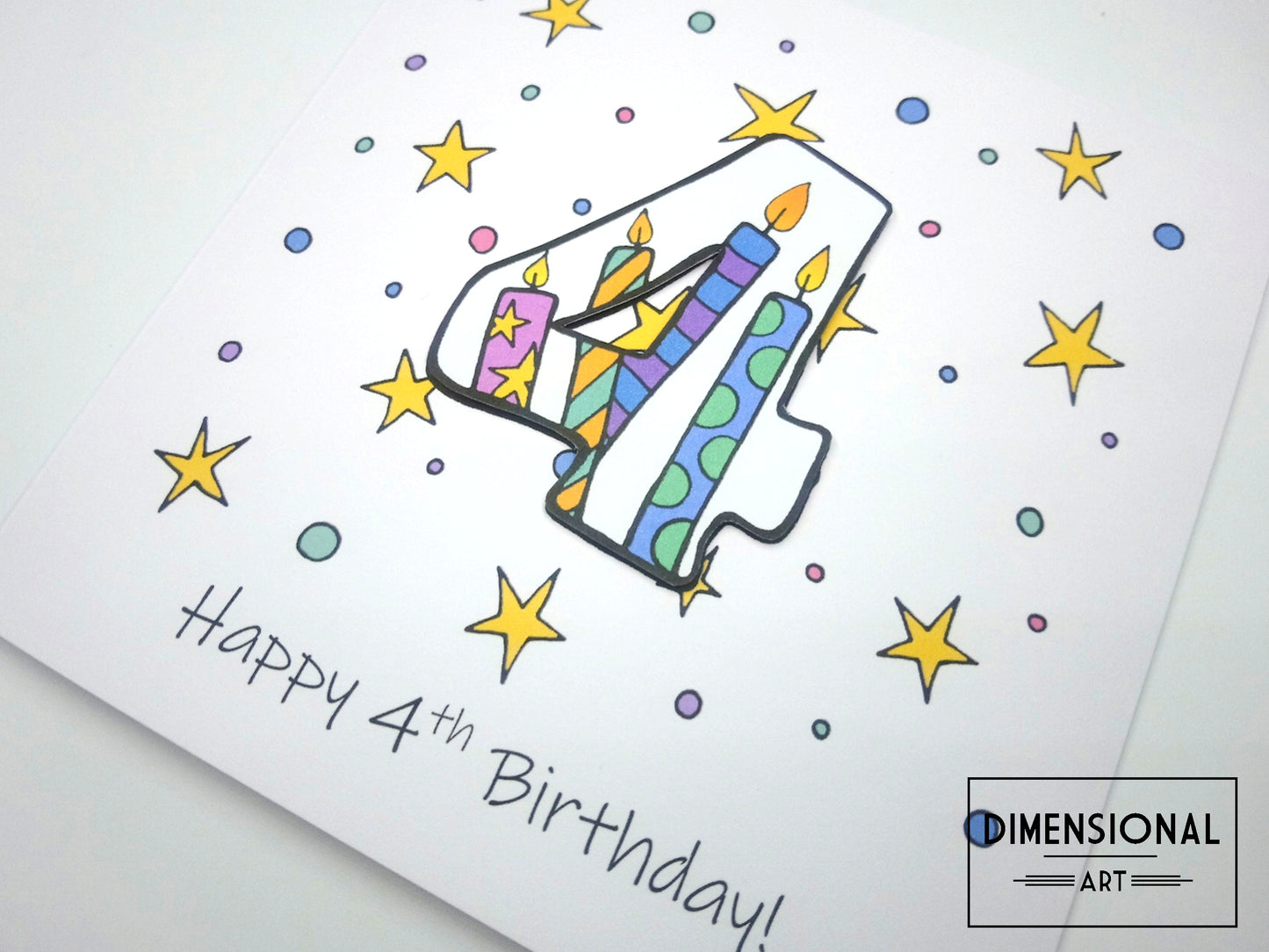 4th Number Candles Birthday Card