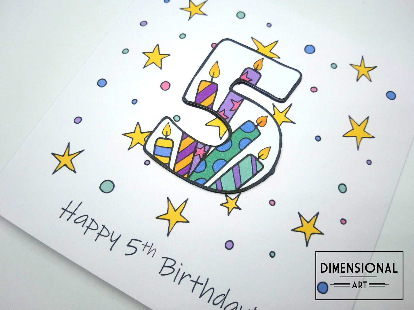 5th Number Candles Birthday Card