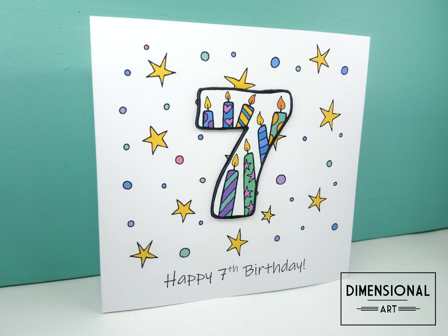 7th Number Candles Birthday Card