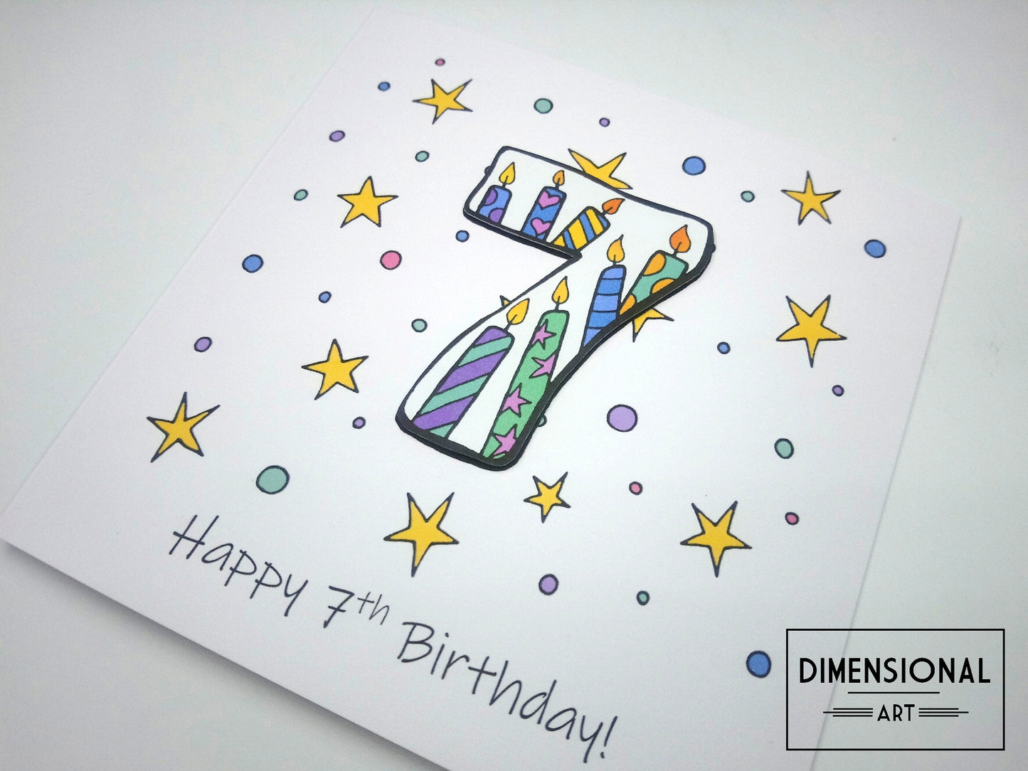 7th Number Candles Birthday Card