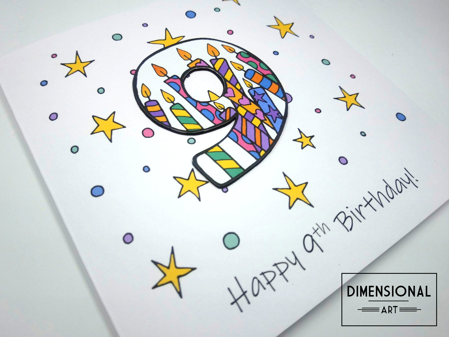9th Number Candles Birthday Card