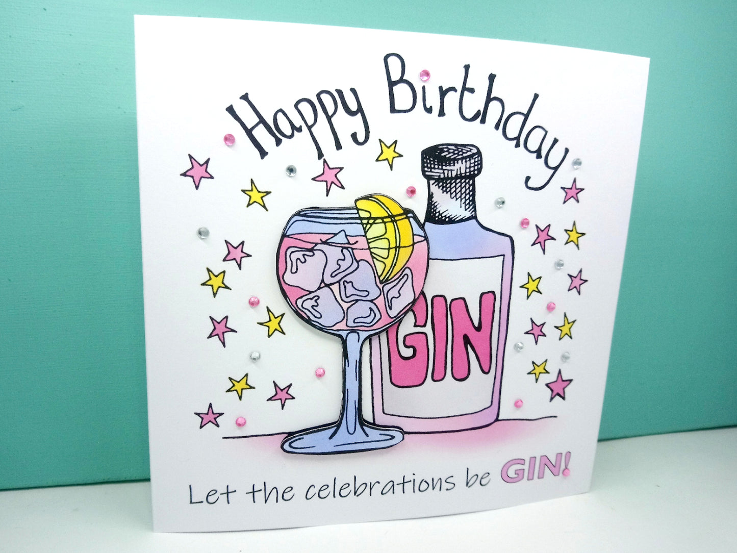 Pink Gin Birthday Card