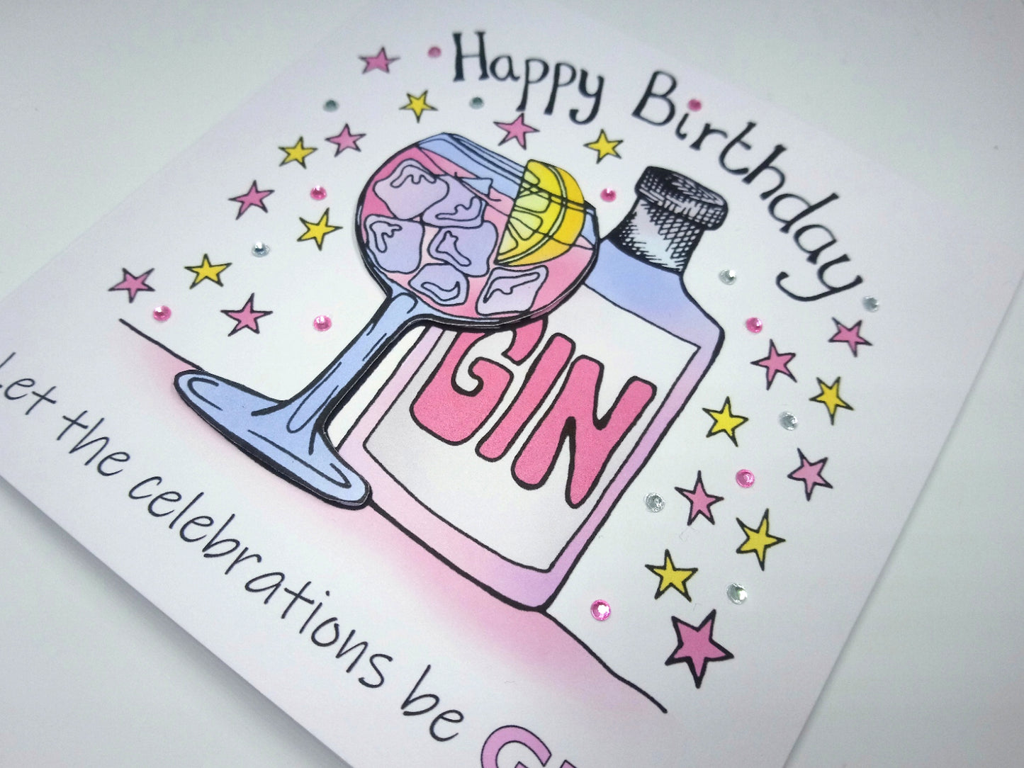 Pink Gin Birthday Card