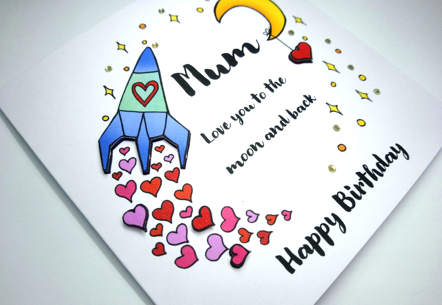 Mum Love you to the moon and back Birthday Card