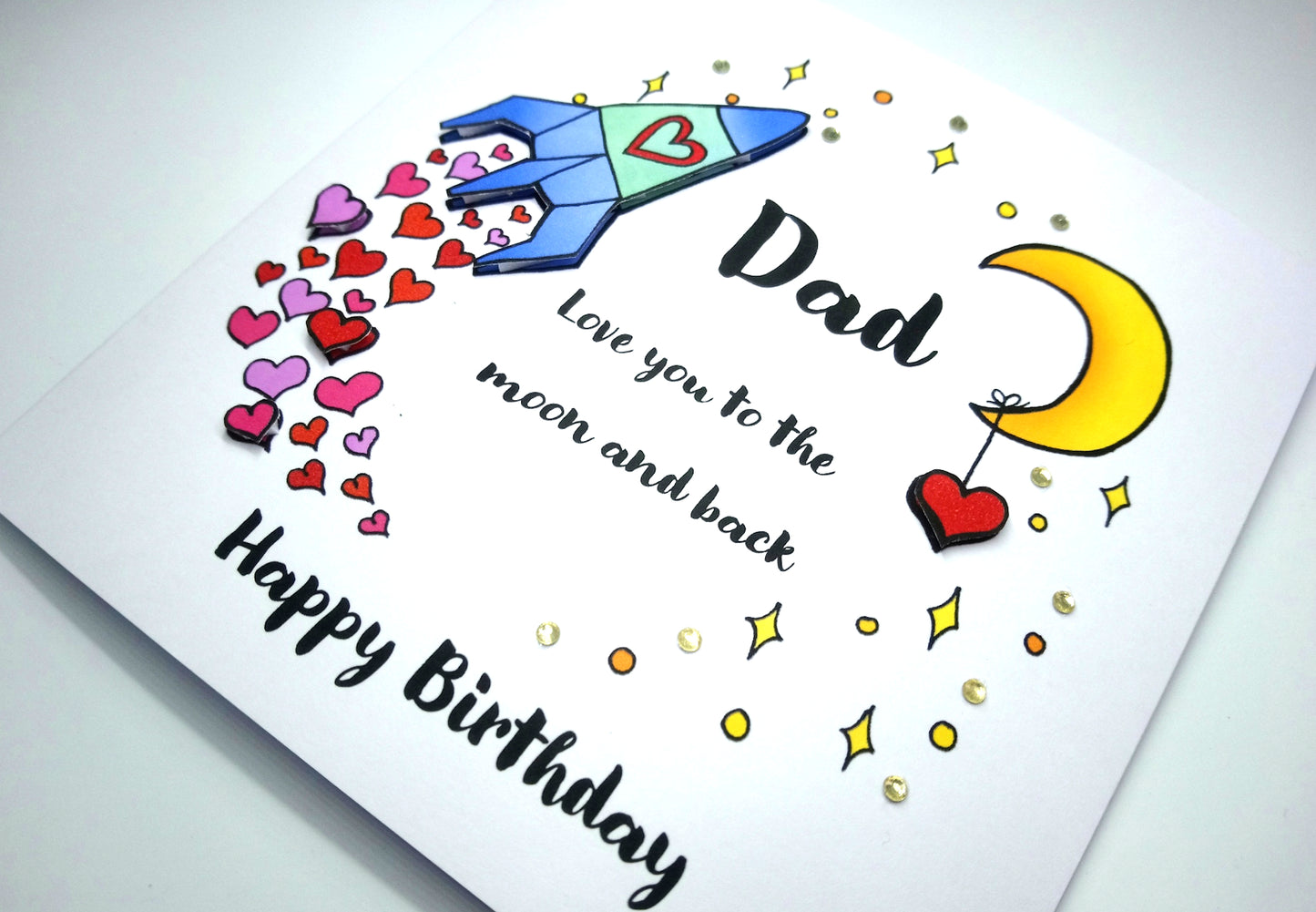 Dad Love you to the moon and back Birthday Card