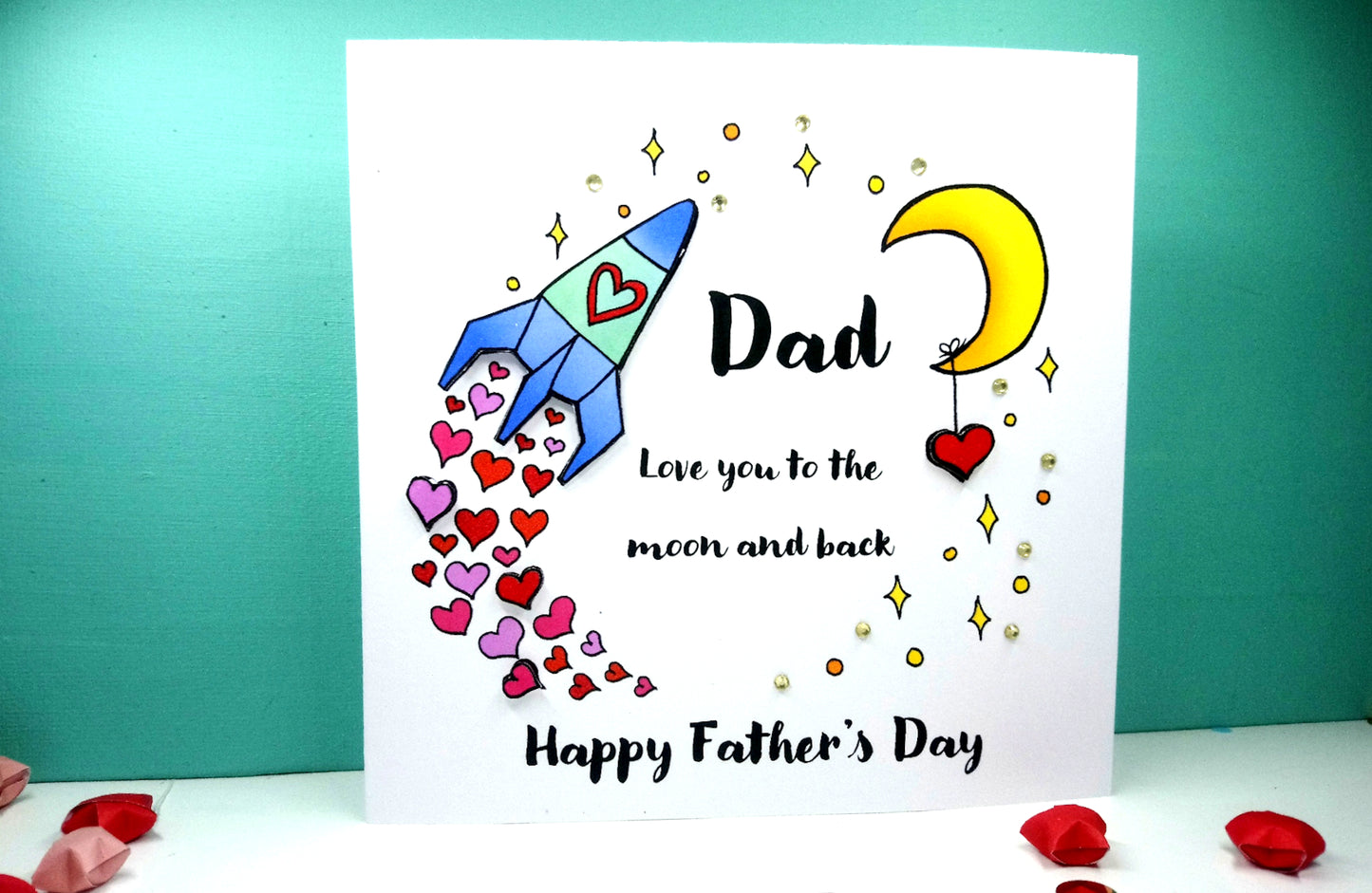 Dad Love you to the moon and back Fathers Day Card