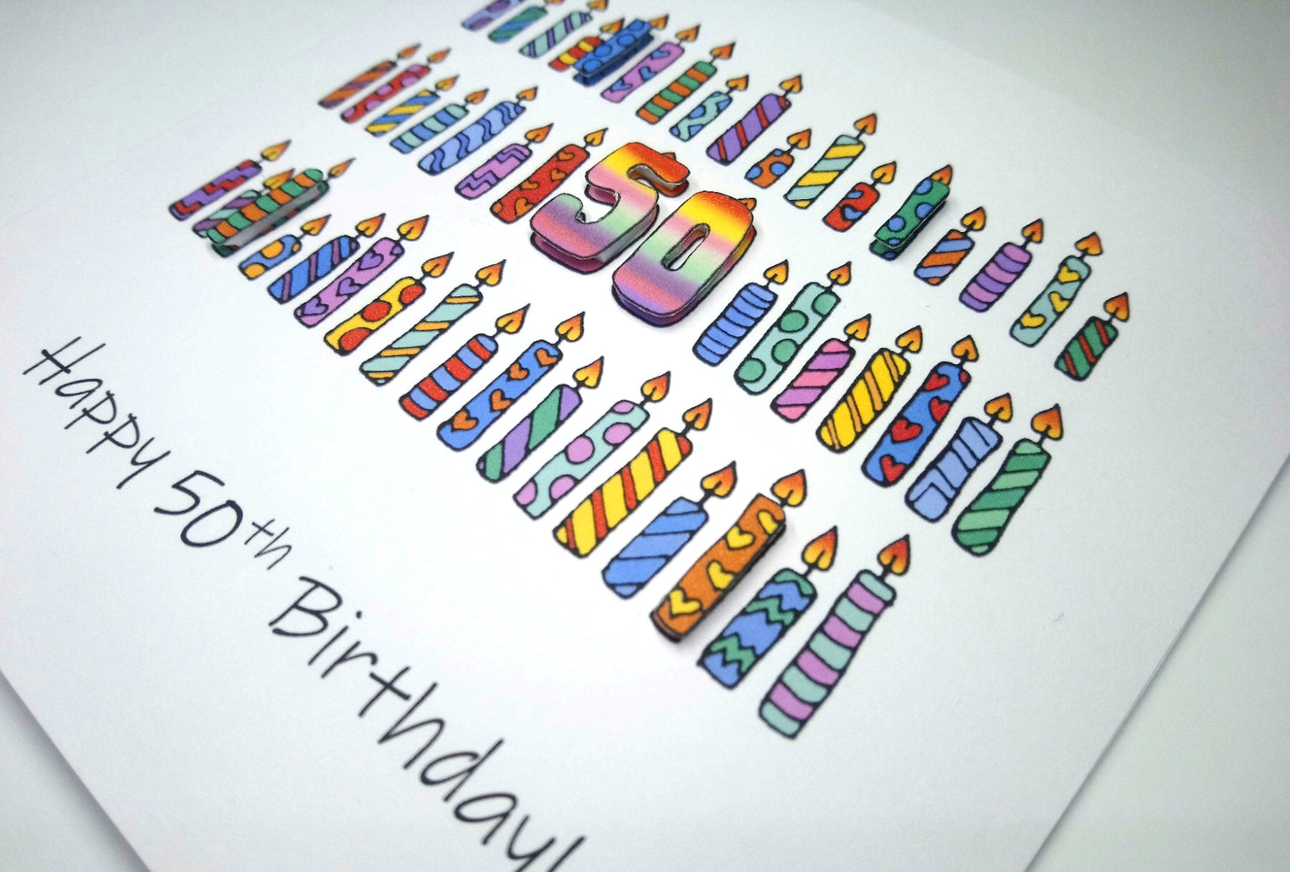 50th Candles Birthday Card 50
