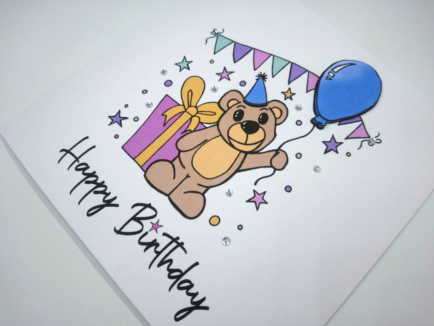 Bear with Balloon Birthday Card