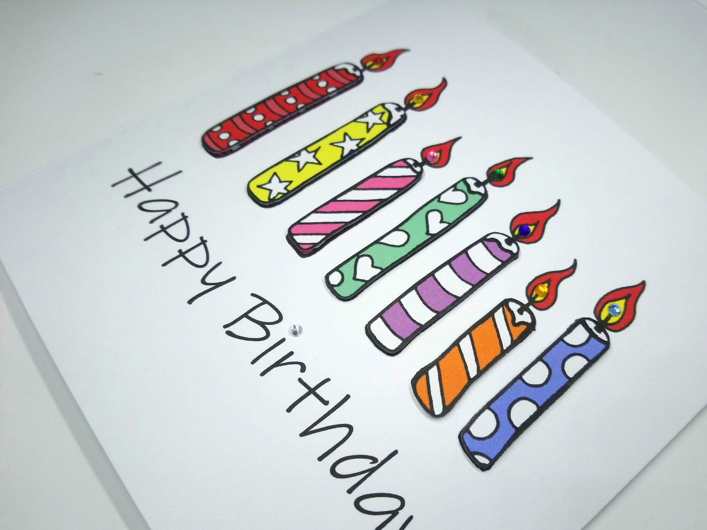 Rainbow Candles Birthday Card