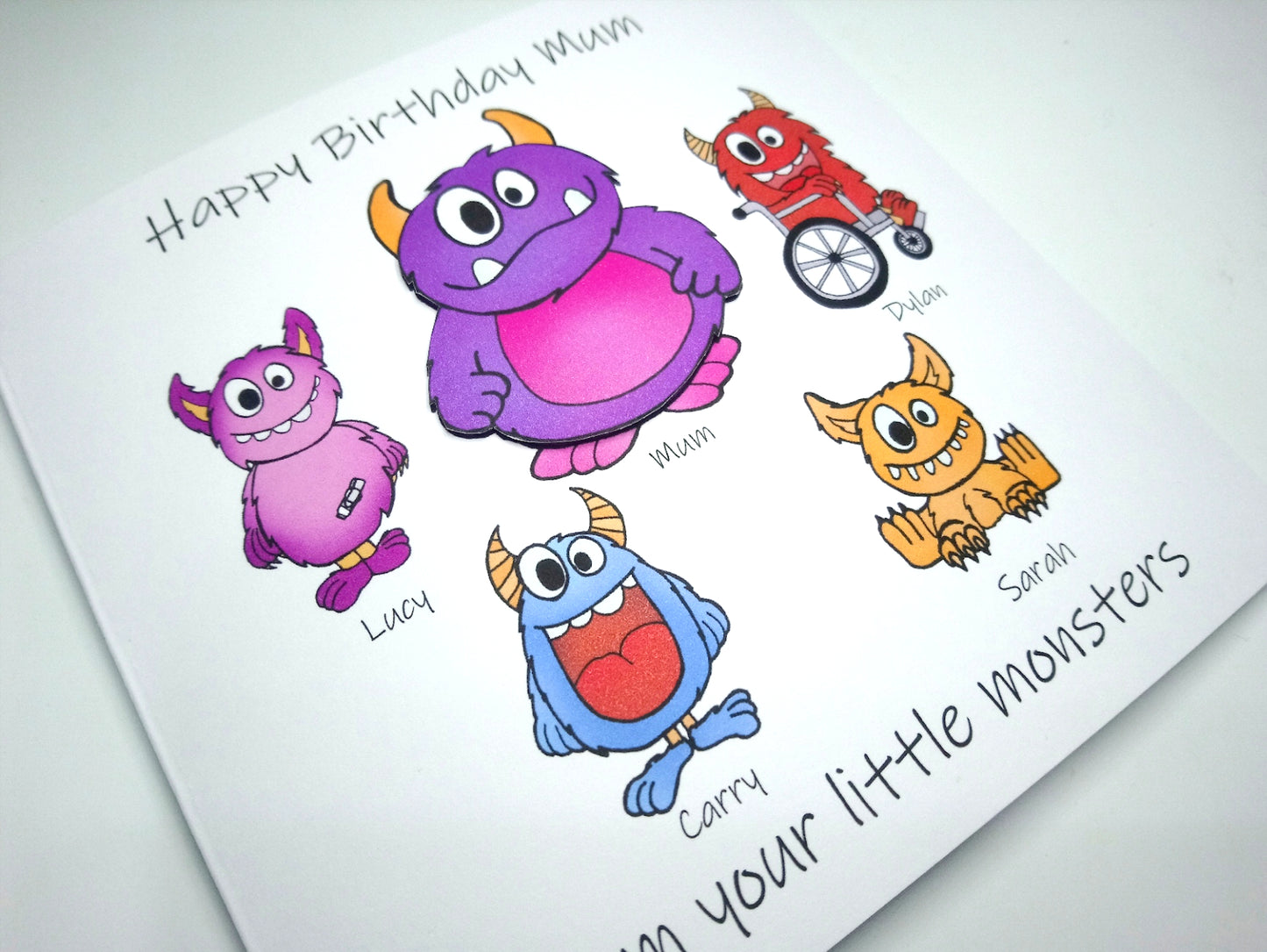 PERSONALISED Mummy From the Little Monsters Birthday Card