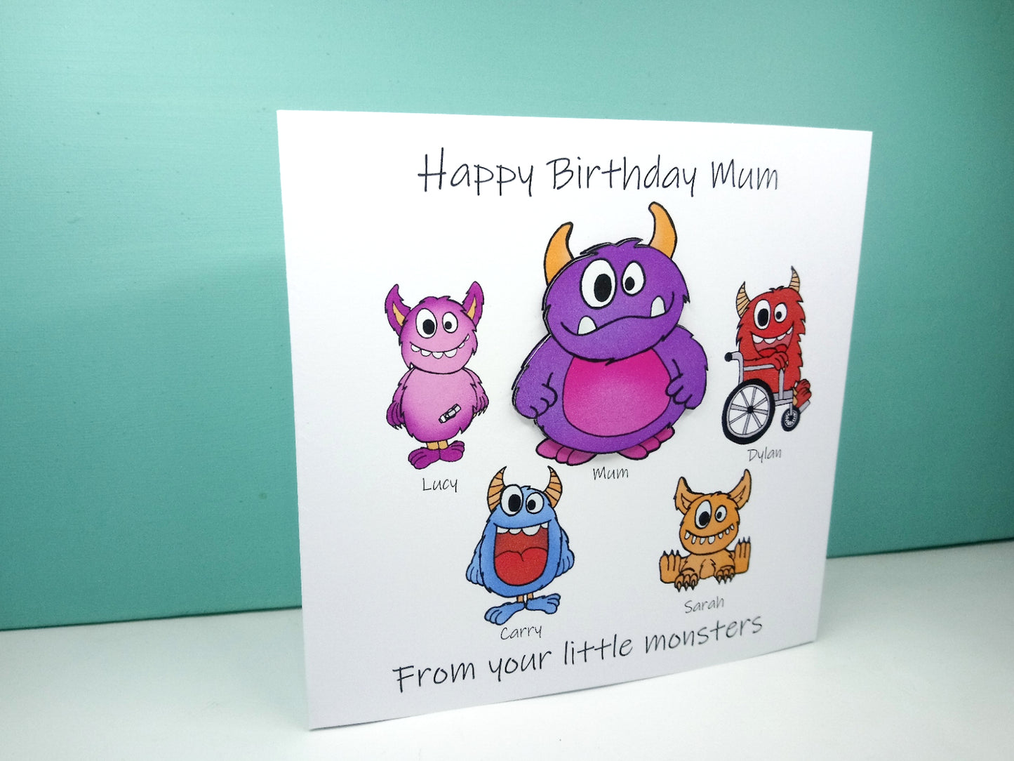 PERSONALISED Mummy From the Little Monsters Birthday Card