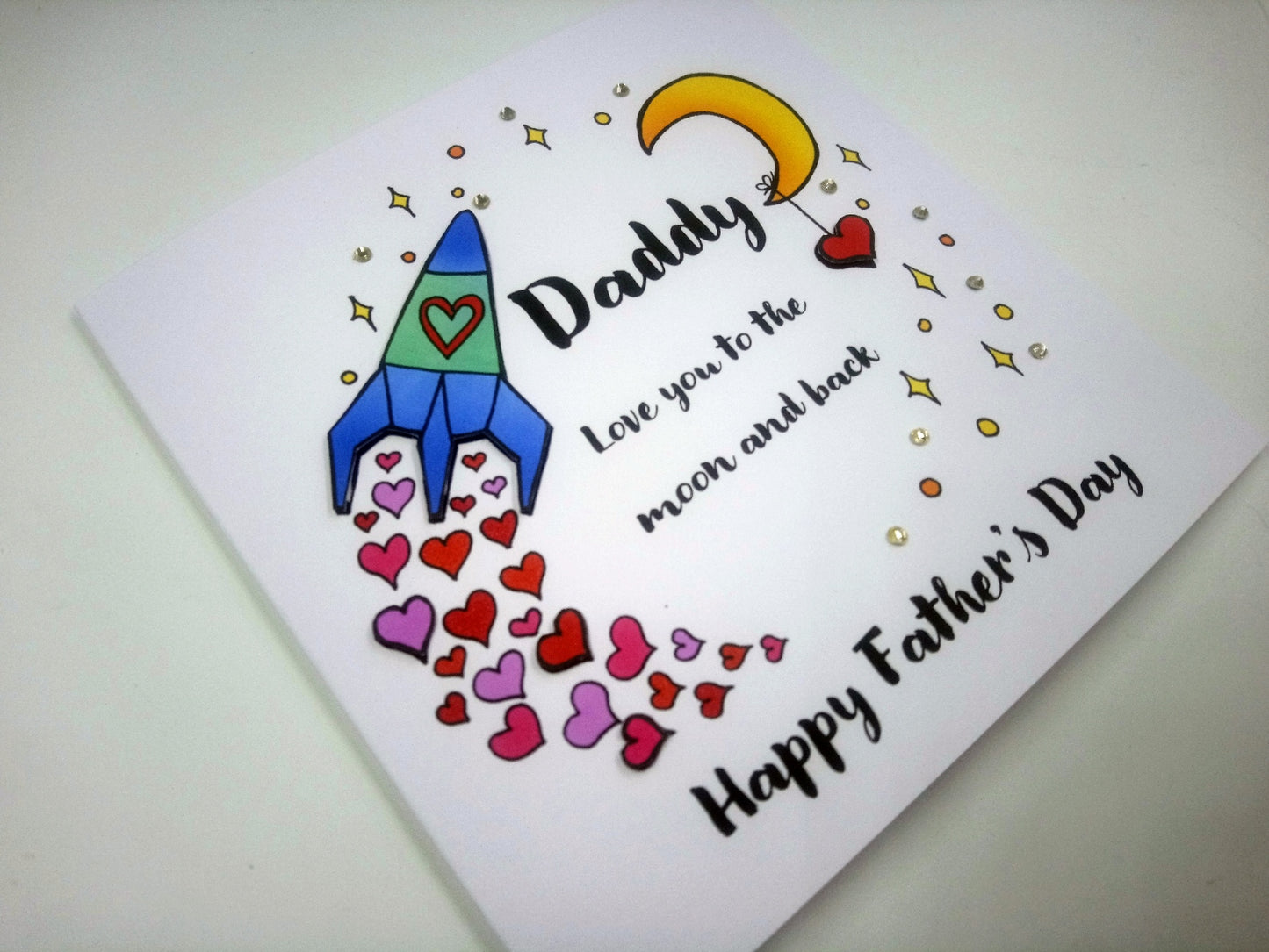 Daddy Love you to the moon and back Fathers Day Card