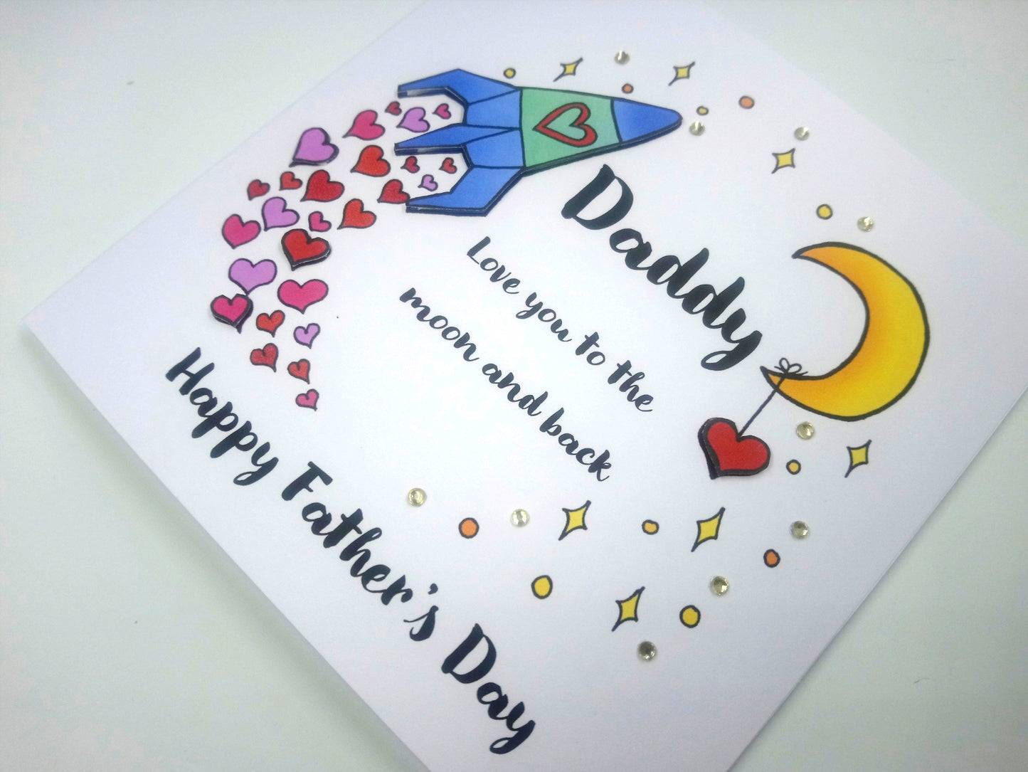 Daddy Love you to the moon and back Fathers Day Card