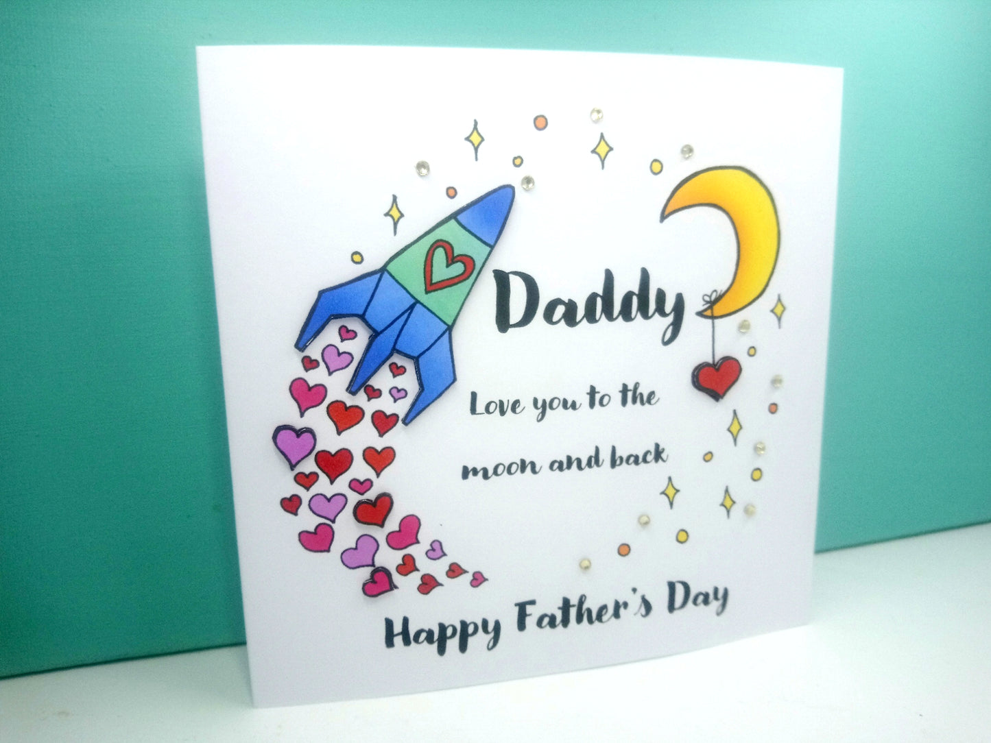 Daddy Love you to the moon and back Fathers Day Card