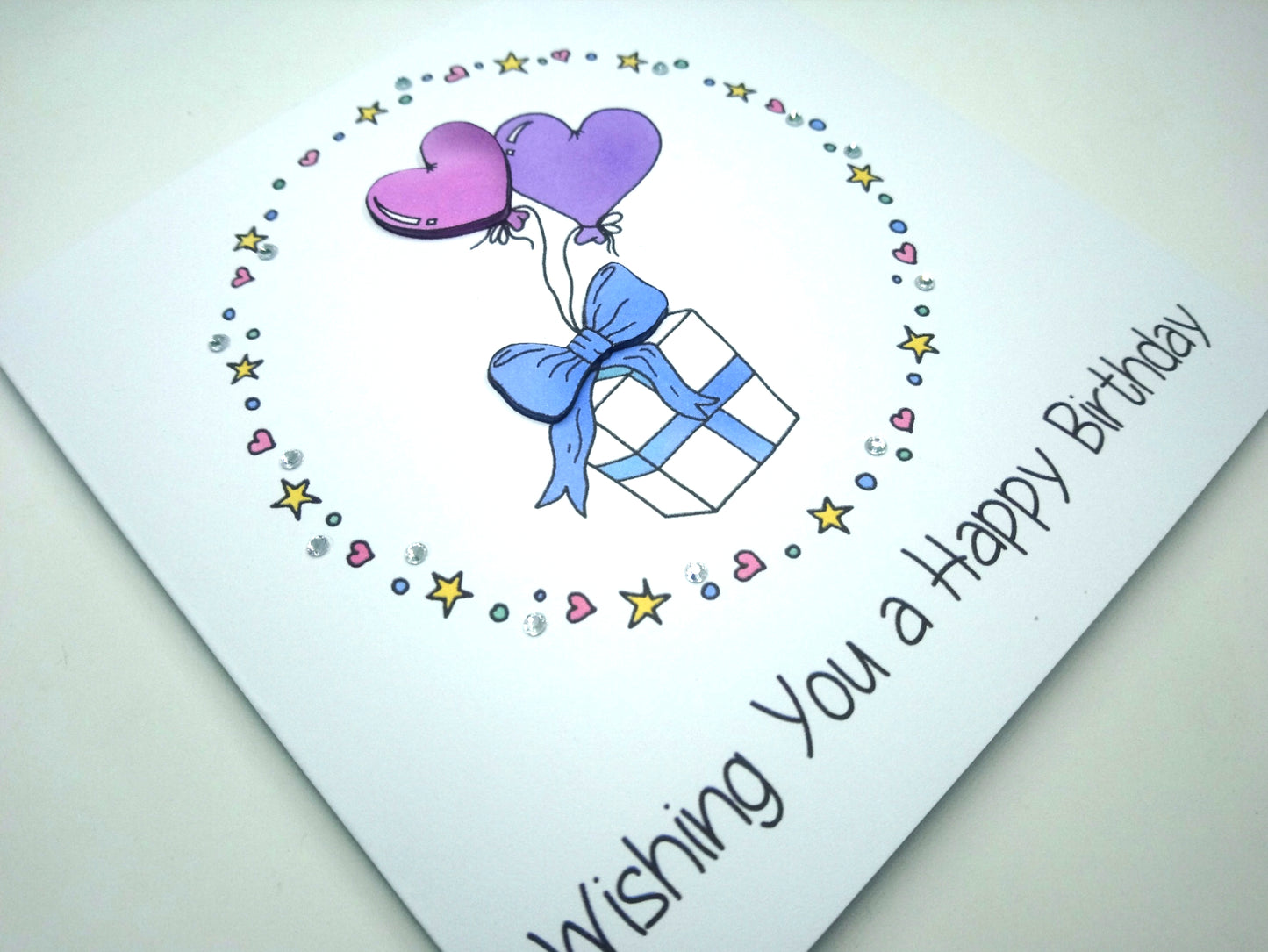 Heart Balloons Birthday Card