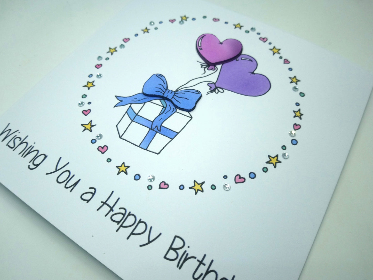Heart Balloons Birthday Card