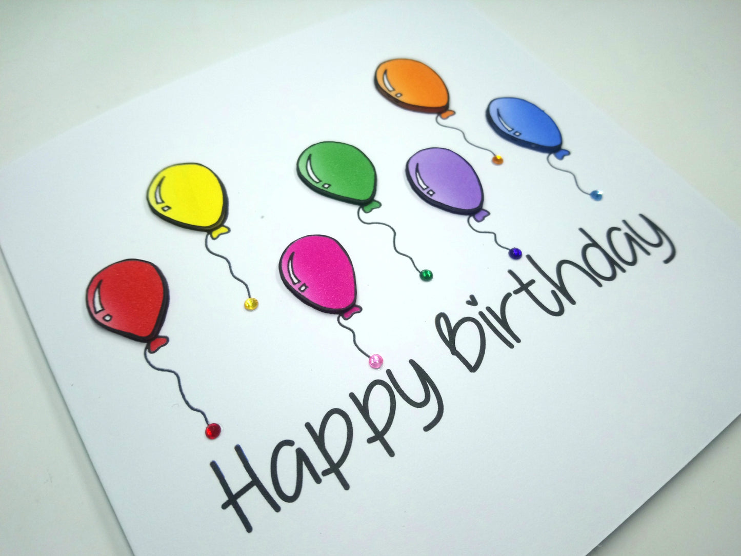 Rainbow Balloons Birthday Card