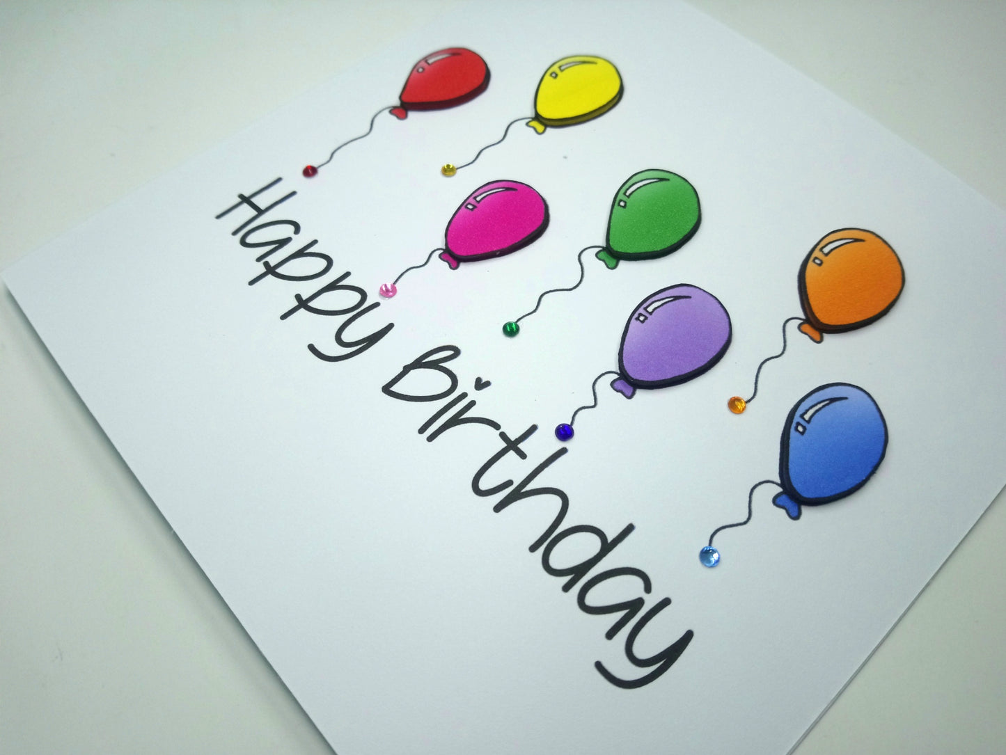 Rainbow Balloons Birthday Card