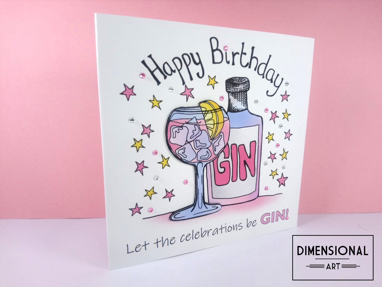 Pink Gin Birthday Card