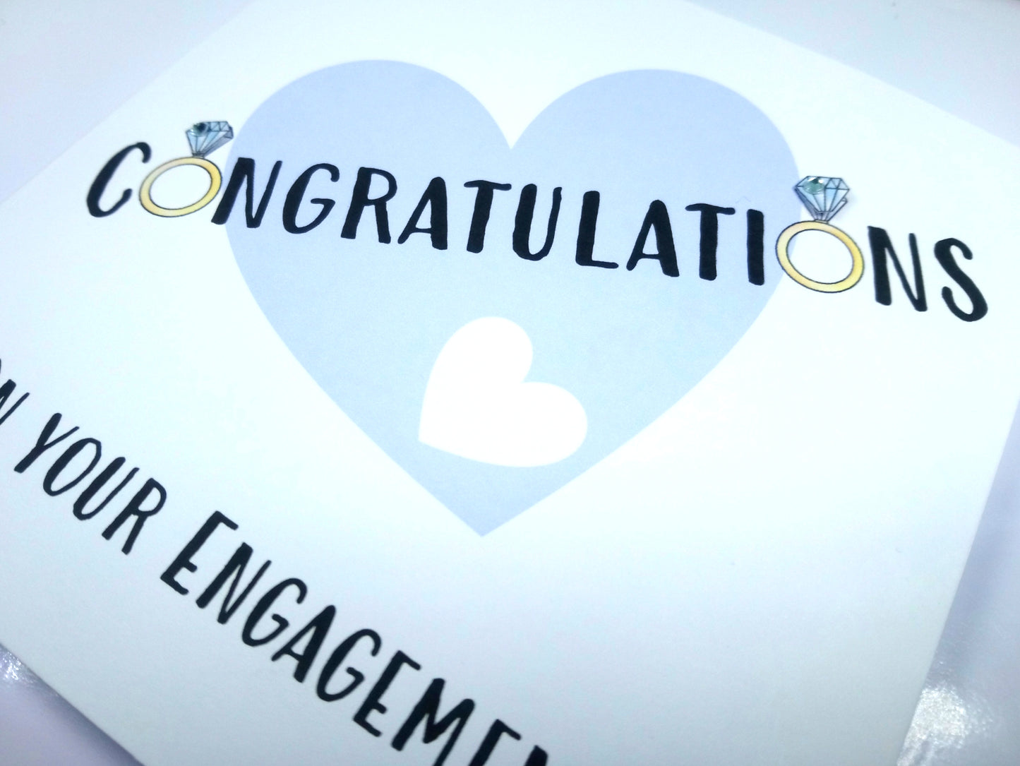 Congratulations on your Engagement Card - Blue Heart