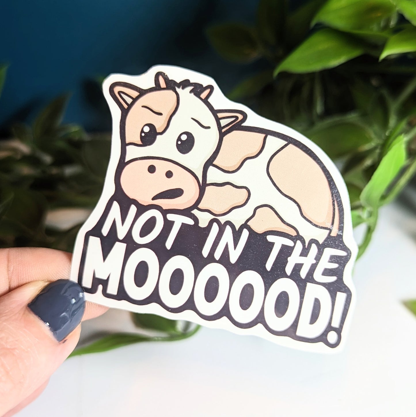 Not in the mood cow sticker