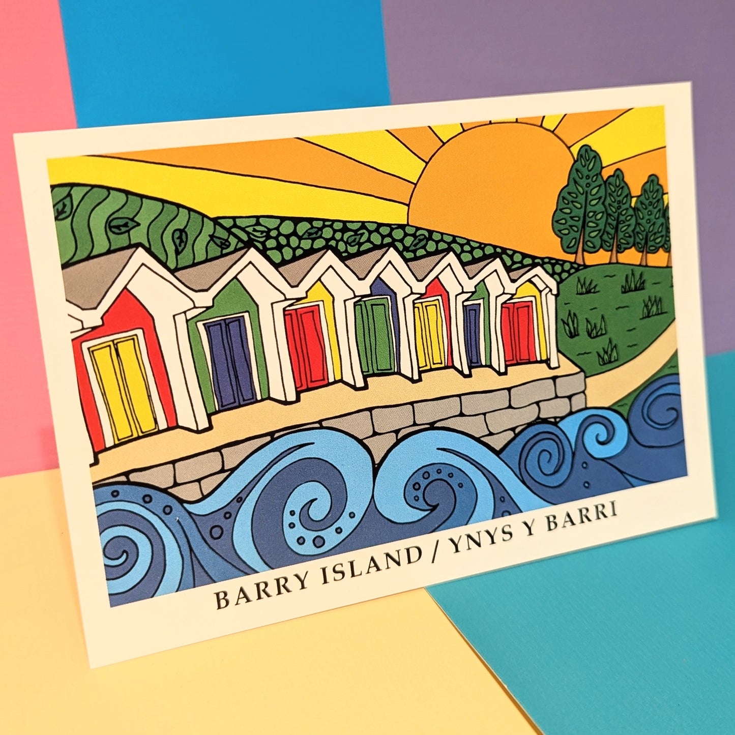 Barry Island Beach huts Postcard
