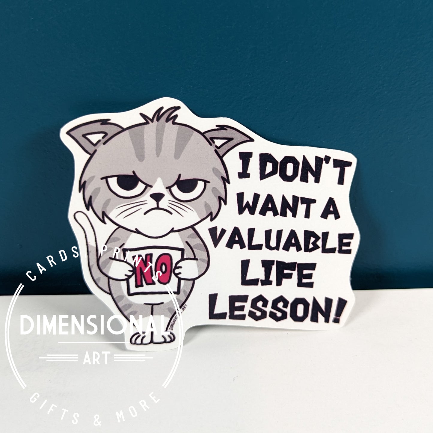 I don't want a valuable life lesson cat Sticker