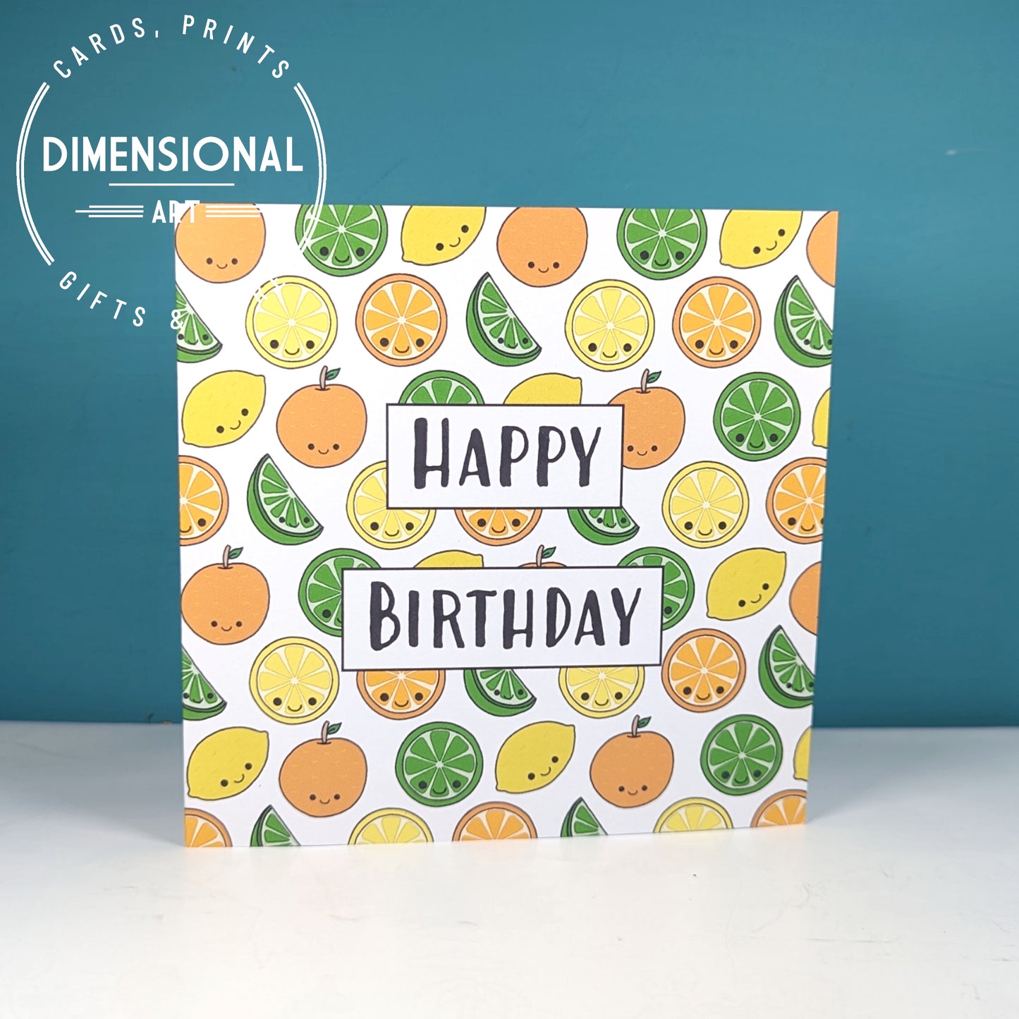 Happy Fruit Birthday Card (Lemon, Lime and Orange)