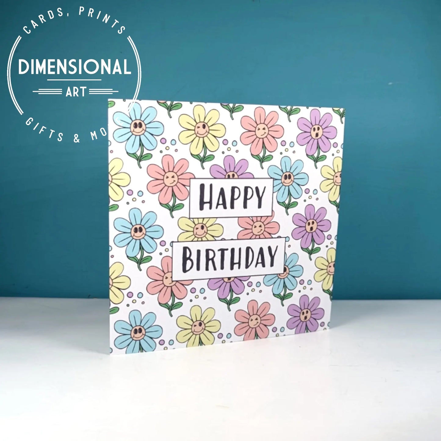 Happy Flowers Birthday Card Dimensional Art