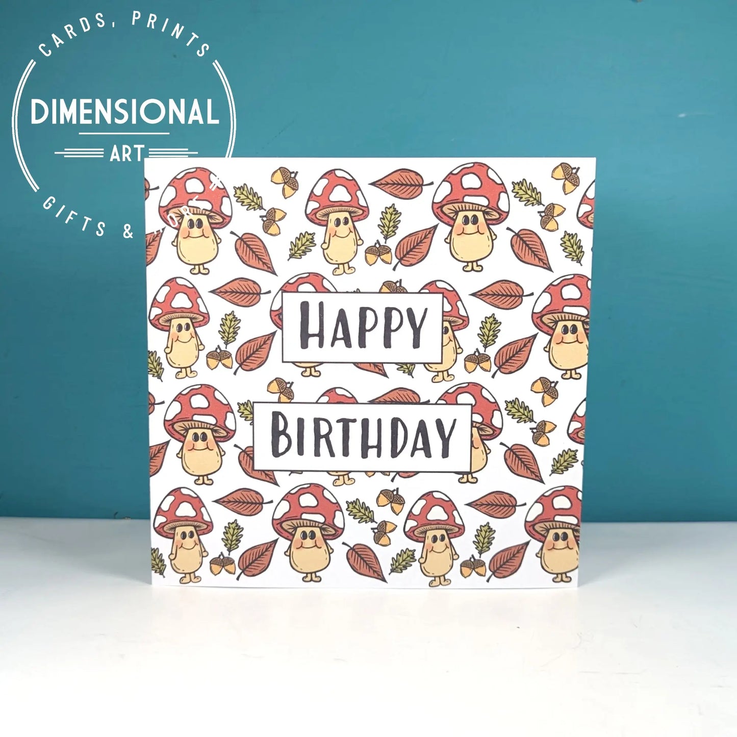 Mushroom Birthday Card Dimensional Art