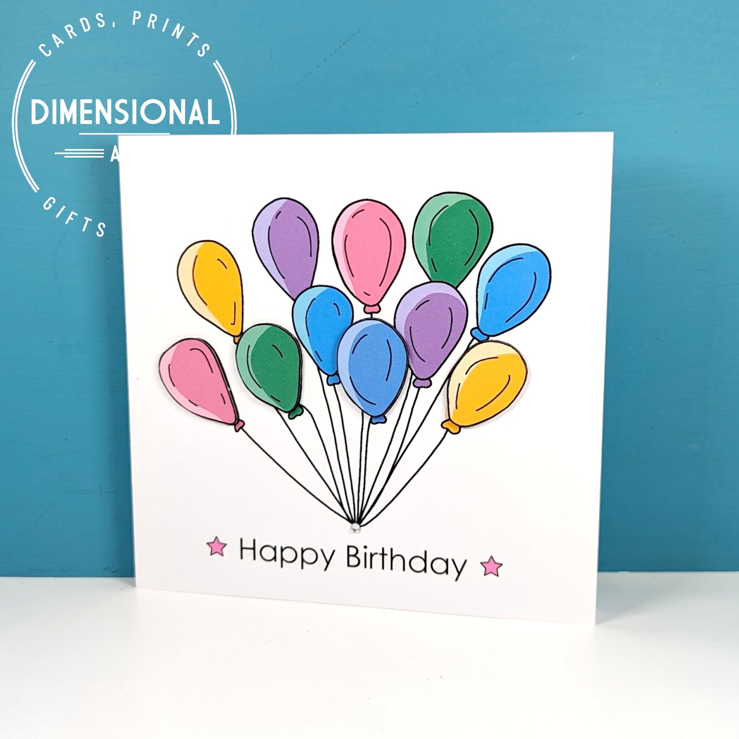 Balloons and presents Happy Birthday Card