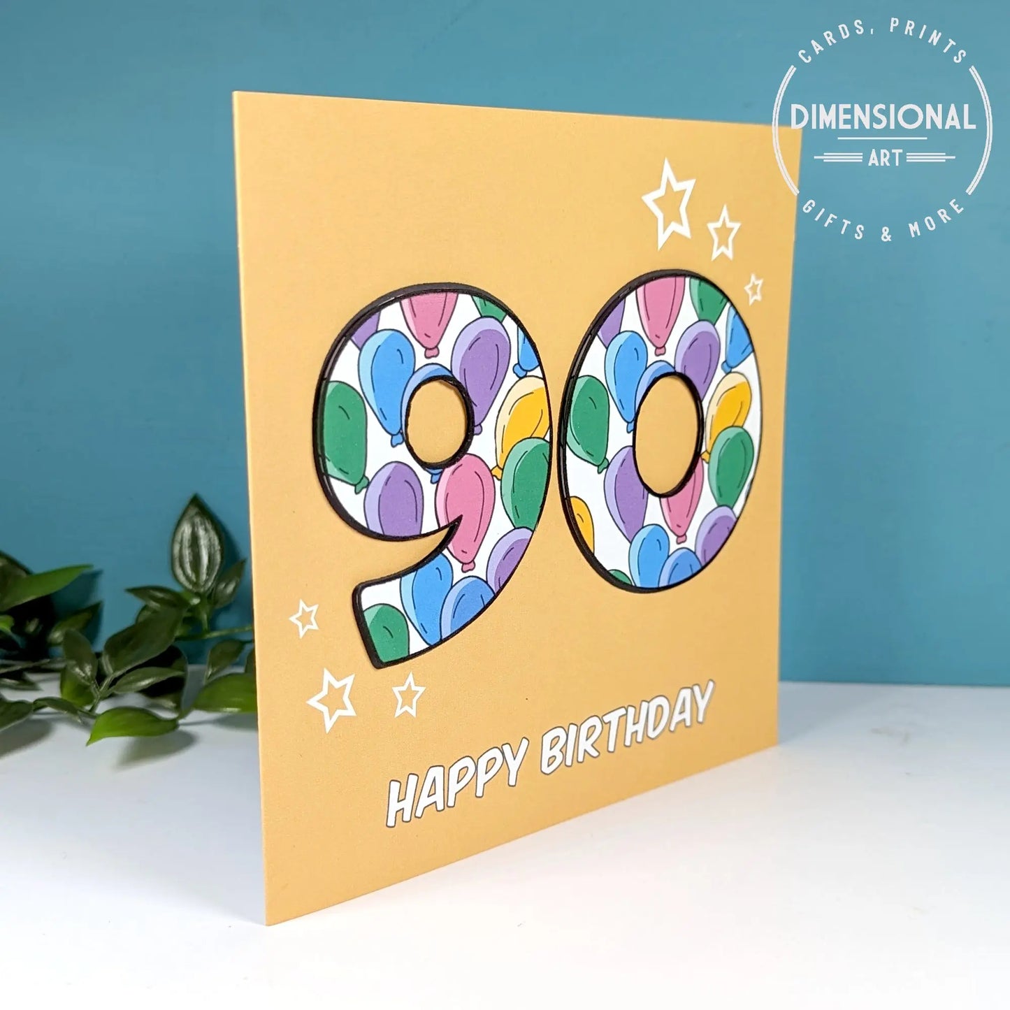 90th Birthday Card Dimensional Art
