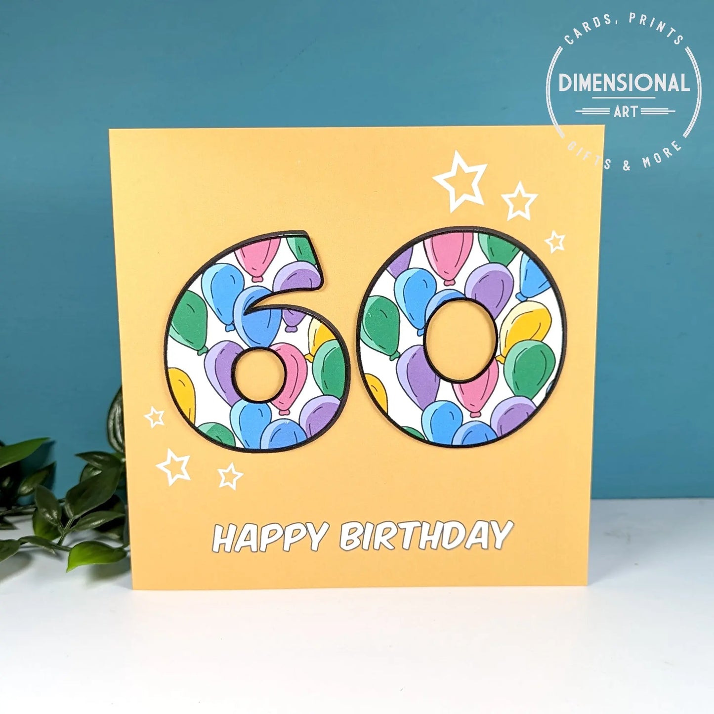 60th Birthday Card Dimensional Art