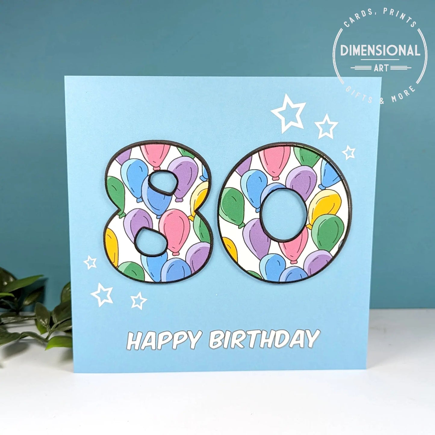 80th Birthday Card Dimensional Art