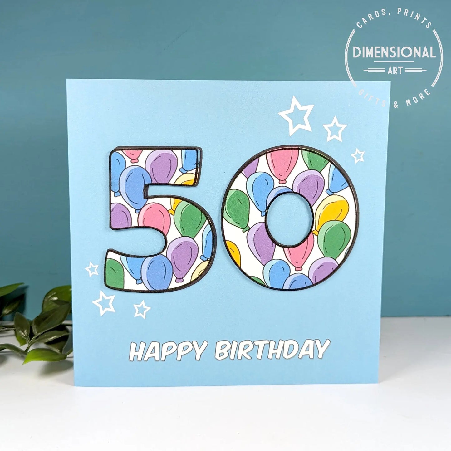 50th Birthday Card Dimensional Art