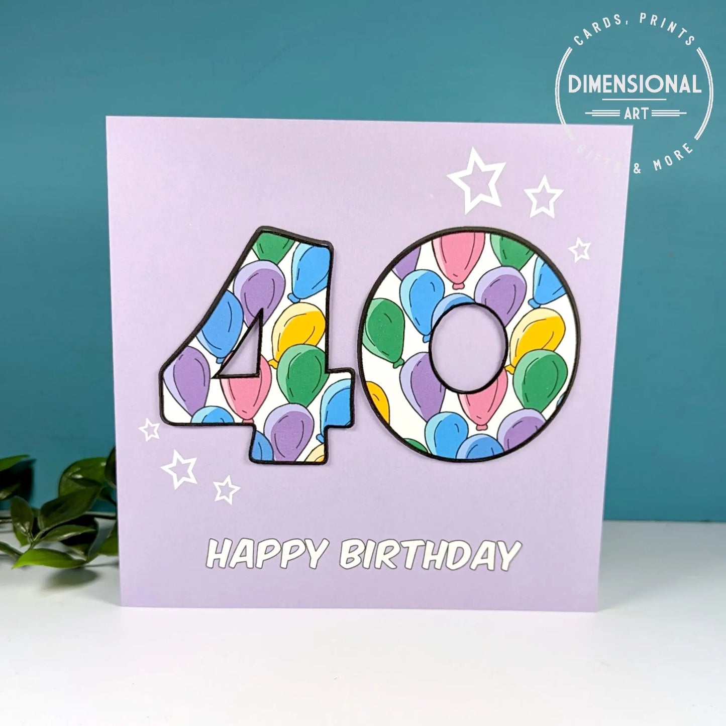 40th Birthday Card Dimensional Art