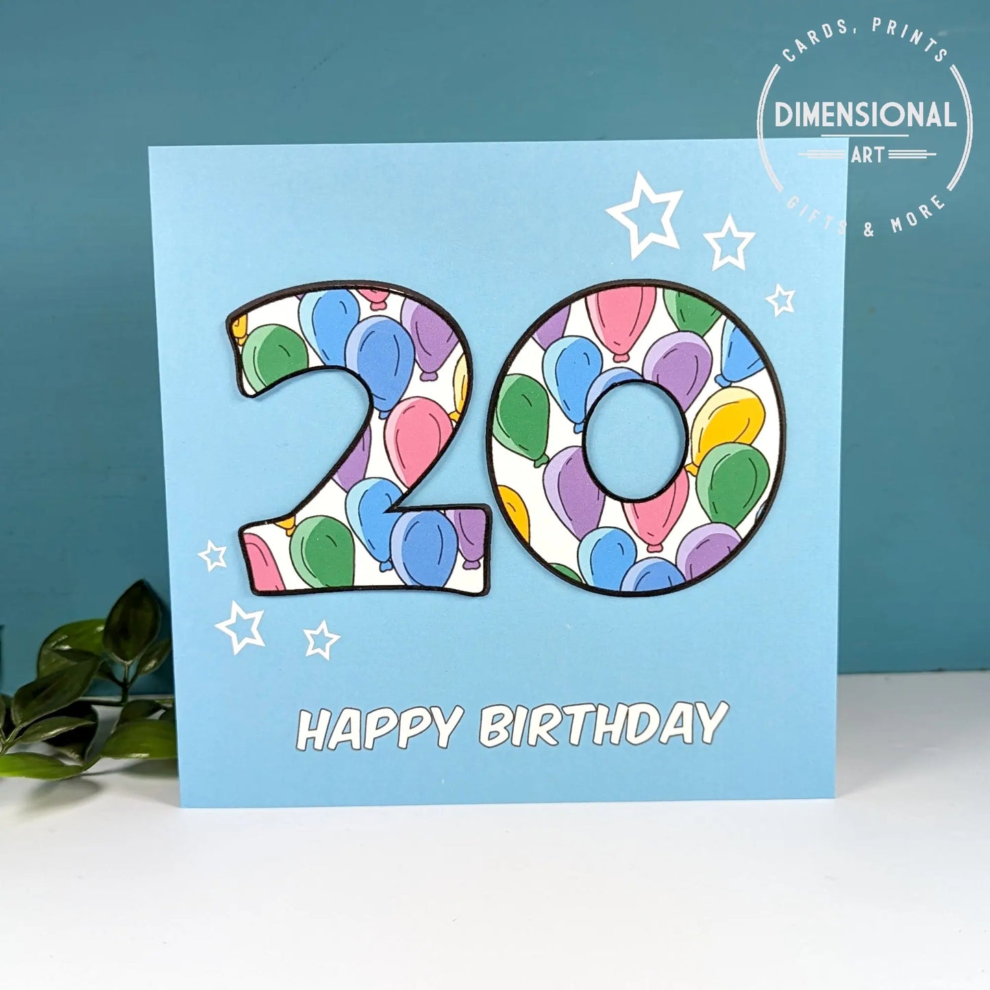 20th Birthday Card Dimensional Art