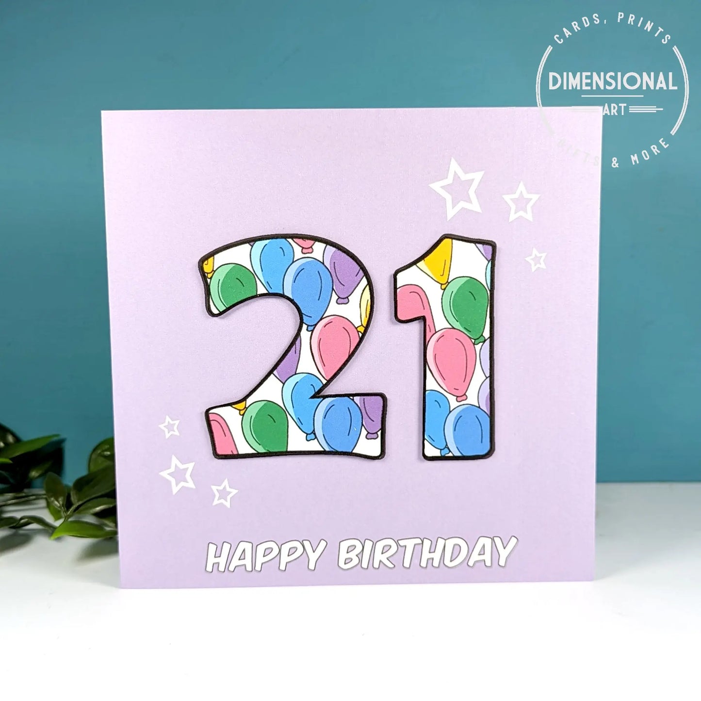 21st Birthday Card Dimensional Art